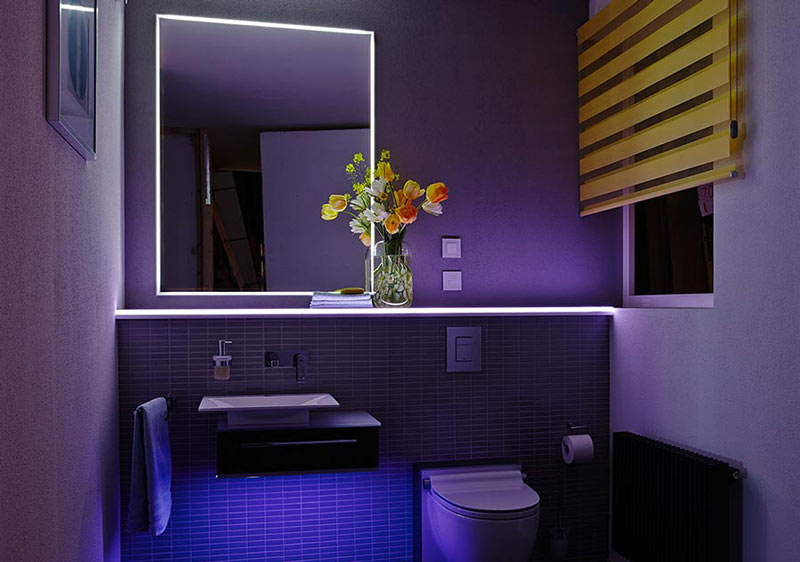 Schluter Liprotec verlichting concept toilet