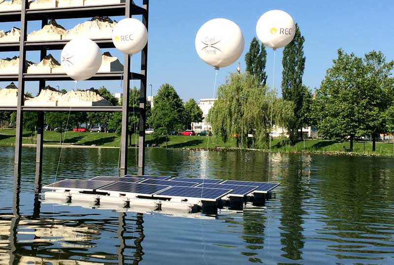 drijvende zonnepanelen installatie REC